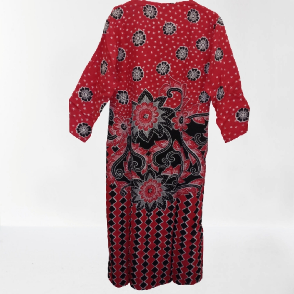 💝NEW💝 kaftan long dress kimono tunic 'Batik" printed 7/8 sleeves